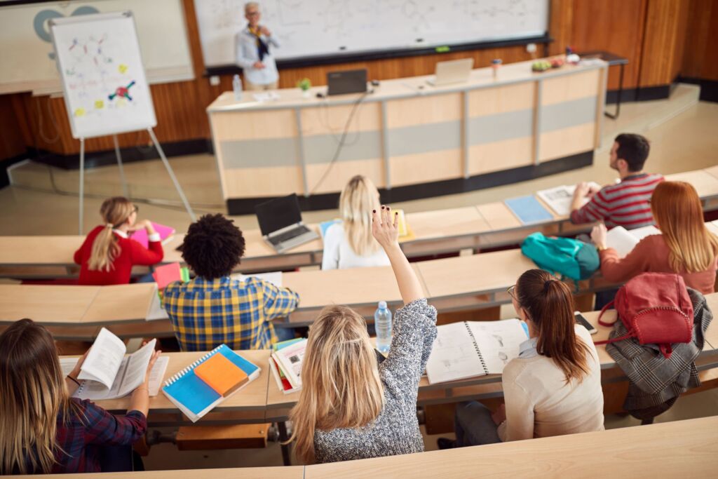 College Students in lecture hall